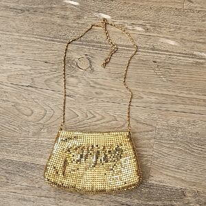 Elegant Gold Sequin Crossbody Evening Bag